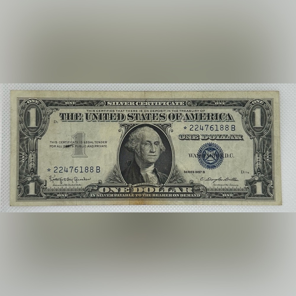 Star note $1 One Dollar Silver Certificate